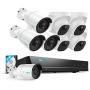 Reolink 5MP 16CH POE Security Camera System, 8pcs 5MP PoE Cameras with 16 Channel PoE NVR Recorder, Pre-Installed 3TB Hard Drive, Waterproof for Outdoor Indoor Use, 24/7 Recording,100ft Night Vision