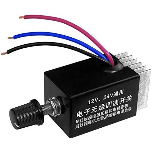 DC Motor Speed Controller Universal DC 12V 24V 10A Electronic Stepless Speed Regulator Switch for Car Truck Fan Heater Control