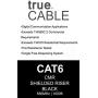 trueCABLE Cat6 Shielded Riser (CMR), 1000ft, Black, 23AWG Solid Bare Copper, 550MHz, ETL Listed, Overall Foil Shield (FTP), Bulk Ethernet Cable