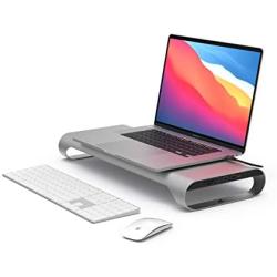 MONITORMATE ProBASE Gen2 10Gbps USB-C Monitor&Laptop Stand with USB3.1 Gen2 Hub/4K@60fps HDMI/UHS-II CardReader/Ethernet. Compatible with MacBook Pro 16″/MacBook Pro 15″ 2017 or Later(Silver)