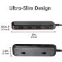 GE Ultra Pro 4 Port USB Extension Strip, 6 Ft Braided Cord, Slim Charger, Charging Station, 24W Total Power, For iPhone 12/11/Pro/Max/Xs/XR/X, iPad, Samsung Galaxy S21/S10/S9, Black, 54734, 1 Pack