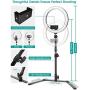 ELEGIANT 10'' Selfie Ring Light with Tripod & Cell Phone Holder, Dimmable Desktop Ringlight for Live Stream/Makeup/YouTube/TikTok Compatible with iPhone Android