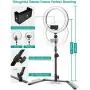 ELEGIANT 10'' Selfie Ring Light with Tripod & Cell Phone Holder, Dimmable Desktop Ringlight for Live Stream/Makeup/YouTube/TikTok Compatible with iPhone Android