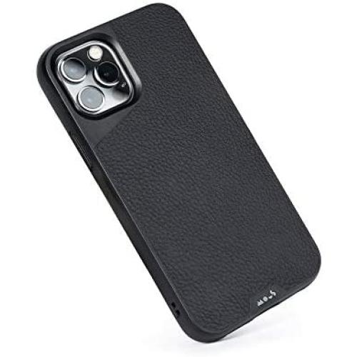 Mous - Protective Case for iPhone 12 Pro Max - Limitless 3.0 - Black Leather - No Screen Protector