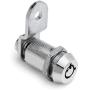 Tubular Cam Lock with 1 1/8'' Cylinder and Chrome Finish, Keyed Alike with 2 Keys, 1 1/4'' Cam and Offset Cam