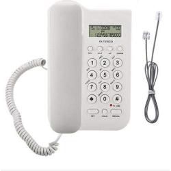 Qinhum Corded Phone Wired Telephone Desktop Wall Mount Seniors Landline Phones for Home Office … (White)