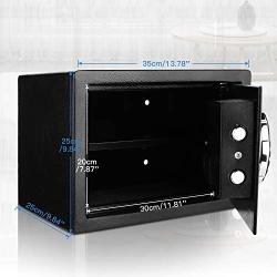 BATHWA Digital Electronic Safe Security Box, Steel Deposit Safe for Home & Office, Cabinet Safe with Keypad for Jewellery Money Valuables, Wall-Anchoring Design, 0.7 Cubic Feet Capacity
