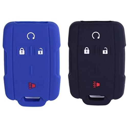 2Pcs XUHANG Sillicone key fob Skin key Cover Remote Case Protector Shell for Chevrolet Silverado Colorado GMC Sierra Yukon Cadillac smart Remote black blue 2Pcs XUHANG Sillicone key fob Skin key Cover Remote Case Protector Shell for Chevrolet Silverado Colorado GMC Sierra Yukon Cadillac smart Remote black blue