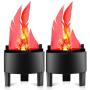 3D LED Fake Fire Flame Lights, 2-Pack 110V Flickering Fire Flame Electronic Flame Night Light Props Simulated Flame Lamp Props for Halloween Christmas Indoor Party Campfire Lamps Decoration