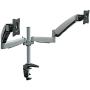 Mount-It! Dual Arm Monitor Mount | Dual Monitor Arm Stand | Two Full Motion Articulating Adjustable Gas Spring | Fits 22 23 24 27 Inch VESA Compatible Computer Screens | C-Clamp Desk Mount