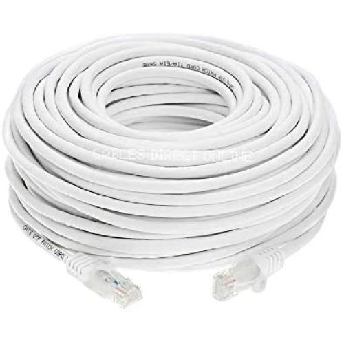 Cables Direct Online Snagless Cat5e Ethernet Network Patch Cable White 50 Feet