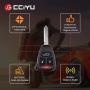 cciyu 2PCS Uncut 4 Buttons Keyless Entry Remote Fob Case Replacement for for D odge Charger Dakota Durango Magnum, for for J eep Commander Grand Cherokee, for C hrysler 300 (OHT692713AA KOBDT04A)