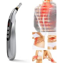 Acupuncture Pen, Rechargeable Electronic Acupuncture Pen Massage Pen Massager Meridian Therapy Machine Relief Pain Therapy Tools with 3 Massage Heads