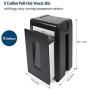 WOLVERINE 15-Sheet Super Micro Cut High Security Level P-5 Heavy Duty Paper/CD/Card Shredder for Home Office, Ultra Quiet by Manganese-Steel Cutter and 8 Gallons Pullout Waste Bin SD9520 (Black ETL).