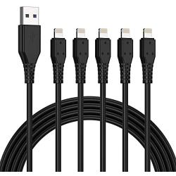 iPhone Charger Cable 3FT 5Pack,Lightning Cable 3 Foot Cord Sync USB Fast Charging Cord Compatible with iPhone 11/11 Pro/Pro Max/SE/X/XS Max/XR/8/8 Plus/7/7 Plus/iPad(Black)