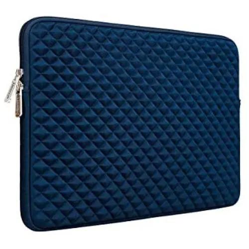 RAINYEAR 11 Inch Laptop Sleeve Diamond Foam Shock Resistant Neoprene Case Fluffy Cover Carrying Bag Compatible with 11.6 MacBook Air Surface for 11'' Chromebook Computer Tablet Notebook(Navy Blue)