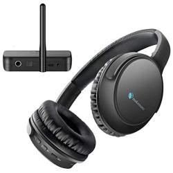 Wireless Headphones for TV Watching with Optical Bluetooth Transmitter, makemate BKM200 Digital TV Headsets, Easy Plug & Charge, up to 165ft Wireless Range, Crystal Stereo for Most TVs - Black