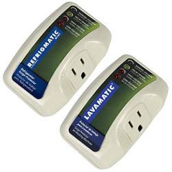 Two Electronic Surge Protector Combo Refrigmatic for Refrigerators and Lavamatic for Washing Machines