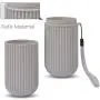 Travel Toothbrush Case and Carrier, 2 PCS Portable Business Trips Wash Cup Holder Organizer for Trips and Daily Use (Grey+White)