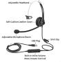 USB Plug Hands-Free Call Center Noise Cancelling Corded Monaural Headset Headphone with Mic Mircrophone for Both Office PC VOIP Softphone and Telephone with USB Plug for Headset