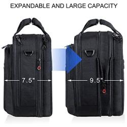 KROSER 18'' Laptop Bag Premium Laptop Briefcase Fits Up to 17.3 Inch Laptop Expandable Water-Repellent Shoulder Messenger Bag Computer Bag for Travel/Business/School/Men/Women-Black
