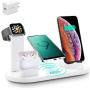 Wireless Charger,Kertxin 4 in 1 Charging Station,QI Wireless Charging Stand for Apple Watch,iPhone,Airpod,Compatible iWatch Series SE 6 5 4 3 2 1,iPhone 12 11 11 pro Xs X Max XR X 8 8+ Samsung S9