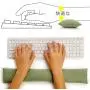 Keyboard Wrist Rest Pad, Washable Keyboard Mouse Wrist Support Pad Bean Bag for Carpal Tunnel, Office Workers, Massage Ergobeads & Cotton Fabric (Army Green)