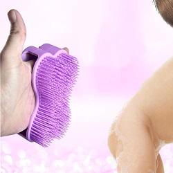 Emoly Upgraded Soft Silicone Body Brush Body，Scrubber Bath Shower Glove Exfoliating Skin SPA Massage Scrubber Cleanser, Antiskid Finger Sleeve for Baby Kids Wife Men Women Family (Purple)