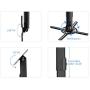 suptek Black Universal Projector Ceiling Mount Bracket Fits Flat or Sloped Ceiling Height Adjustable with Extendable Length for LCD/DLP Projectors (PR05B)