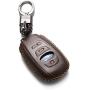 Vitodeco Leather Keyless Remote Smart Key Fob Case Cover with a Key Chain for 2014-2021 Subaru Forester, Impreza, Outback, WRX, BRZ, XV Crosstrek (4-Button, Brown)