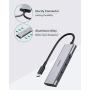 AUKEY USB C Hub 4 Ports, Aluminum USB C to USB 3.0 Hub Adapter, Ultra Slim Thunderbolt 3 Type C Adapter for MacBook Pro 2020/2019, Google Chromebook Pixel, Dell XPS and More