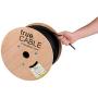trueCABLE Cat6 Plenum Shielded (CMP), 1000ft, Black, 23AWG Solid Bare Copper, 550MHz, ETL Listed, Overall Foil Shield (FTP), Bulk Ethernet Cable