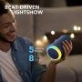 Soundcore Anker Flare Mini Bluetooth Speaker, Portable Wireless Speaker, Waterproof for Outdoor Parties, LED Light Show with 360° Sound and BassUP Technology- Blue