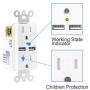OMEENET 3.1A USB Outlet, Wall Charger with 2 USB Ports, Tamper-Resistant Duplex Receptacle, Wall Plate Included, White, Surge Protection