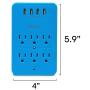Aduro Surge Protector 6 Outlets Power Strip Station with USB (4 Ports 4.8A) Wall Mount Multiple Outlet Splitter Extender Adapter with Phone Shelf Stand ETL Listed, Blue