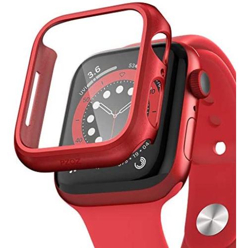 pzoz Compatible for Apple Watch Series 6/5 /4 /SE 44mm Case with Screen Protector Accessories Slim Guard Thin Bumper Full Coverage Matte Hard Cover Defense Edge for Women Men GPS iWatch (Red)
