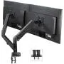 VIVO Black Articulating Dual Pneumatic Spring Arm Clamp-on Desk Mount Stand, Fits 2 Monitor Screens 17 to 27 inches with Max VESA 100x100, STAND-V102O VIVO Black Articulating Dual Pneumatic Spring Arm Clamp-on Desk Mount Stand, Fits 2 Monitor Screens 17 to 27 inches with Max VESA 100x100, STAND-V102O