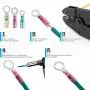 Kuject 255PCS Heat Shrink Wire Connectors, Waterproof Electrical Crimp Wire Terminals, Include Ring Terminals, Spade Connectors, Forks, Quick Disconnect Terminals for Automotive, Marine