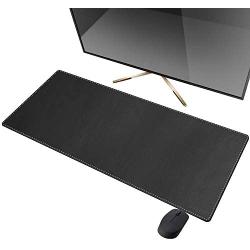 CENNBIE Artificial Leather Desk Mat Pad Blotter Protector, 90x40cm Extended Non-Slip Rectangular, 35.5''x15.5'' Laptop Keyboard Mouse Pad(Black)