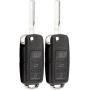 KeylessOption Keyless Entry Remote Control Car Uncut Blade Flip Key Fob for VW NBG010180T (Pack of 2)