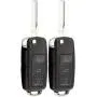 KeylessOption Keyless Entry Remote Control Car Uncut Blade Flip Key Fob for VW NBG010180T (Pack of 2)