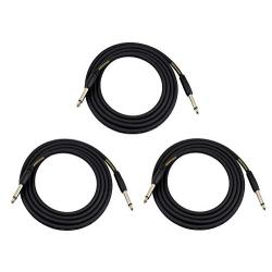 Senor Cable Instrument Cable | Instrument Cable Pack | Cable Instrument | Guitar Instrument Cable 18.6ft (Woven) Guitar Instrument Pack of 3 - Black