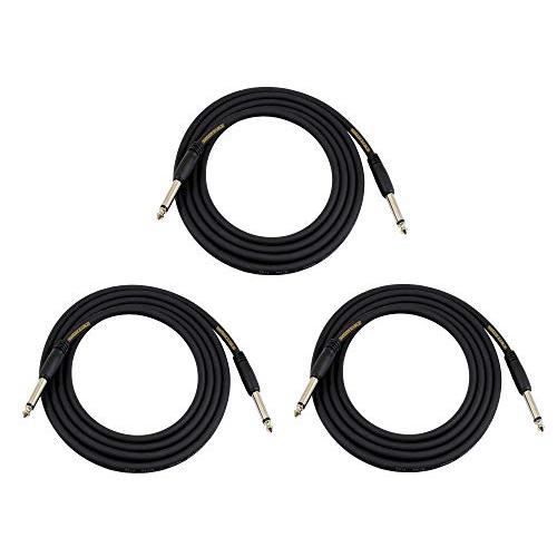 Senor Cable Instrument Cable | Instrument Cable Pack | Cable Instrument | Guitar Instrument Cable 18.6ft (Woven) Guitar Instrument Pack of 3 - Black