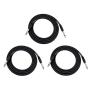 Senor Cable Instrument Cable | Instrument Cable Pack | Cable Instrument | Guitar Instrument Cable 18.6ft (Woven) Guitar Instrument Pack of 3 - Black