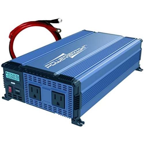 PowerBright 2000 Watts Power Inverter 12V to 110V, Modified Sine Wave Car Inverter, DC to AC Converter with Dual 110 Volts AC Outlets and 2 USB Ports 2.4A ea - ETL Approved Under UL Std 458