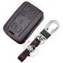 WFMJ Black Leather for Chevrolet Silverado 1500 2500 3500 Colorado GMC Sierra 1500 2500HD 3500HD 4 Buttons Smart Remote Key Chain Cover Case Fob
