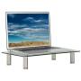 WALI Tempered Glass Monitor Riser Desktop Stand Height Adjustable Table Top for Flat Screen LCD LED TV, Laptop, Notebook, Display (GTT01-2), 2 Pack