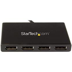 StarTech.com 4 Port DisplayPort MST Hub - DP 1.2 to 4x DP MST Hub - DisplayPort Multi Monitor Splitter - 4 Port MST Hub (MSTDP124DP),Black