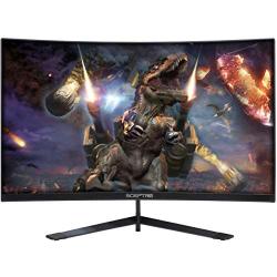 Sceptre 24-Inch Curved 144Hz Gaming LED Monitor Edge-Less AMD FreeSync DisplayPort HDMI, Machine Black (C248B-144RN)