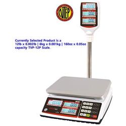 VisionTechShop TVP-12P Price Computing Scale with Pole Display, Lb/Oz/Kg Switchable, 12lb Capacity, 0.002lb Readability, NTEP Legal for Trade